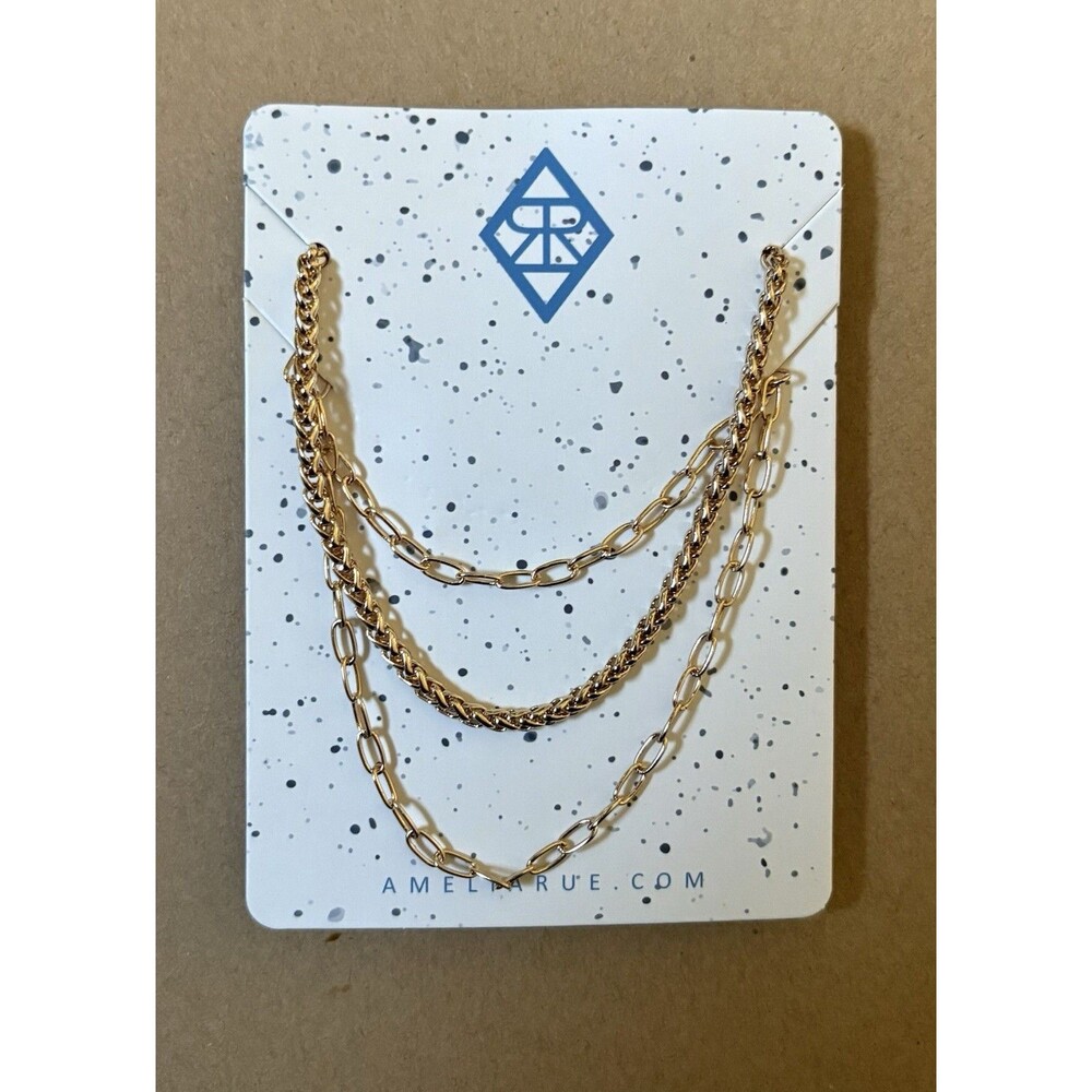 Amelia Rue Layered Gold Chain Necklace Fashion Jewelry